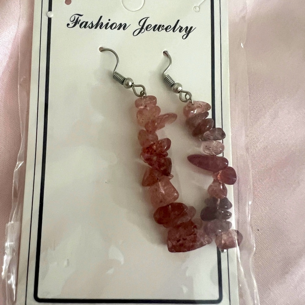 Women’s dangling rose crystal earrings